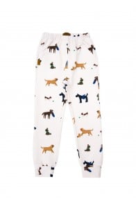 Pants off-white with dog print warm