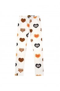 Leggings with overall big heart print