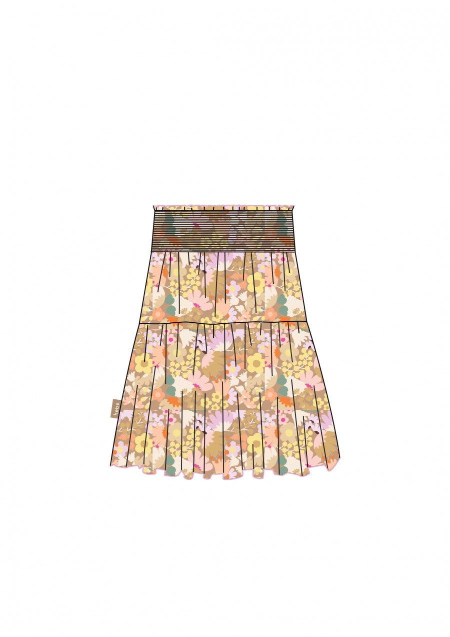 Skirt with lilac floral print SS23131L