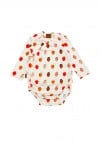 Baby body with a strawberry allover print and long sleeves AY24051