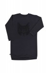 Dark grey sweater dress with cat FW18022