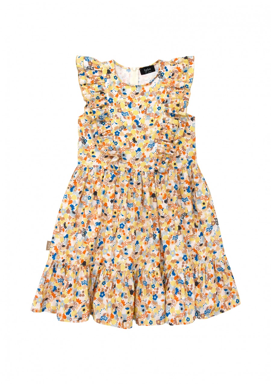 Dress with yellow floral print SS23044L