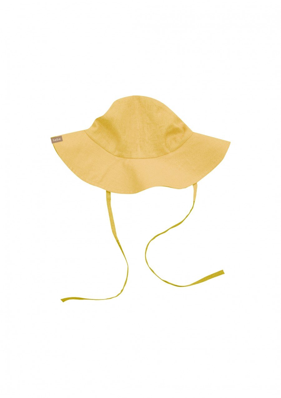 Sun hat dusty yellow linen SS23223