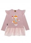 Top pink with tulle and Tuta`s fox print 0225_TF2403