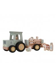 Wooden tractor with trailer