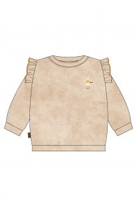 Sweater beige velvet with embroidery