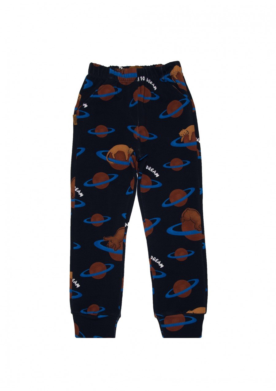 Sweatpants with allover planet print FW24056