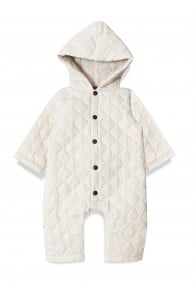 Romper creme quilted with hood and buttons