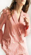 Jacket raspberry pink checkers for female 0030_S25042