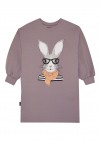 Sweaterdress gray with Easter bunny E21032
