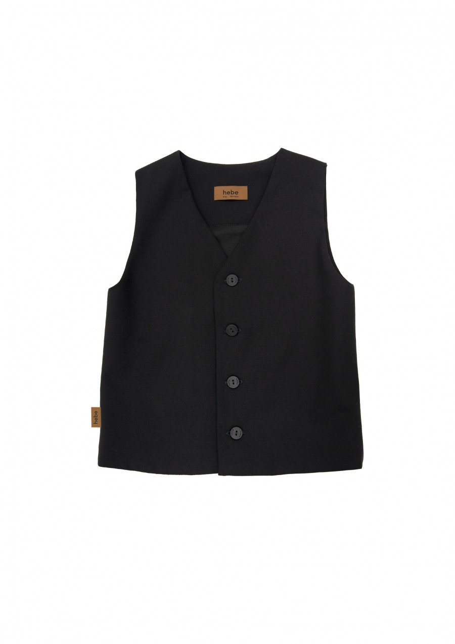 Vest black wool FW23294L