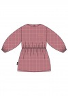 Blouse pink checkered with embroidrey bonjour FW21076L
