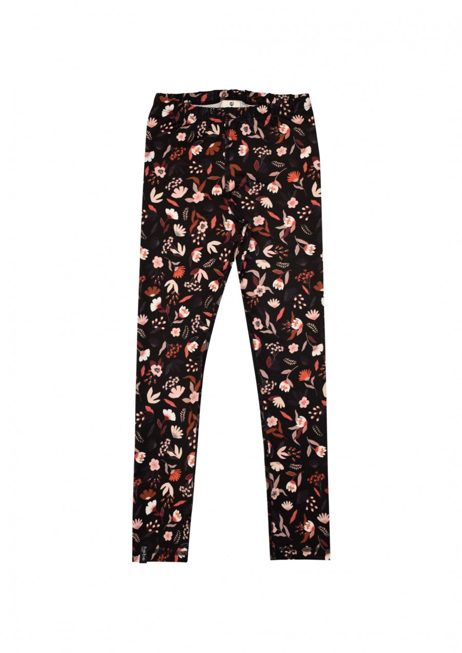 Yoga leggings with floral black print FW21478