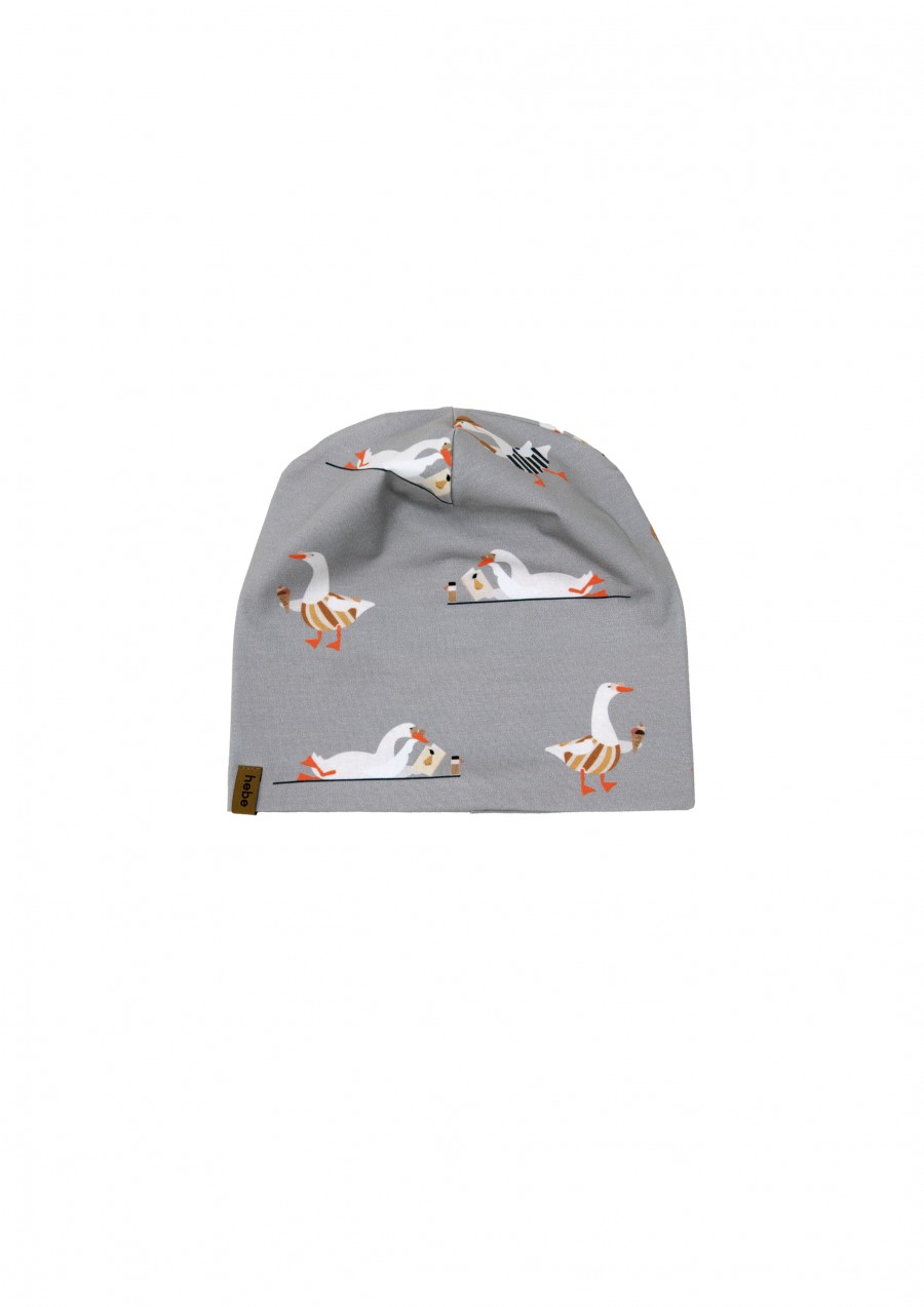 Hat grey with goose print SS24081