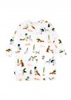 Sweater dress white with leaf print SS22181L