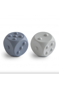 Mushie Dice Press Toy 2-Pack- Tradewinds/Stone
