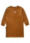 Sweater dress cinnamon with embroidery warm SS24318
