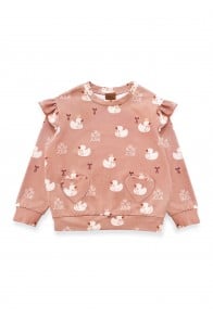Sweater with all-over duck print