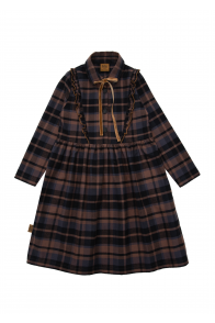 Dress brown checkered flanel