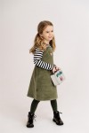 Dress green corduroy with embroidery cupcake FW22235L