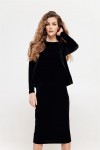 Blouse black velvet for female FW23280