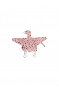 Small muslin cuddle cloth with a string for a pacifie pink floral print