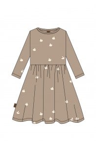 Dress with all-over small duck print
