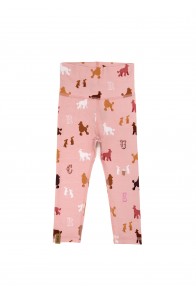Leggings with high waist and poodle print