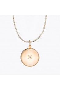 Pregnancy necklace Lucky Star (rose gold on cord)