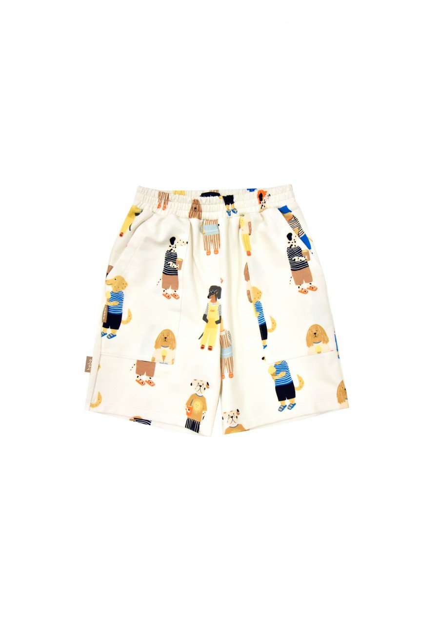 Warm shorts with dogs print for boys SS23015