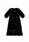 Dress black linen with embroidery 0125_S25286