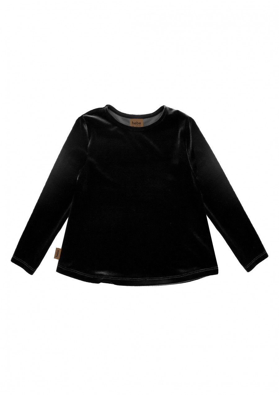 Blouse black velvet FW23277L