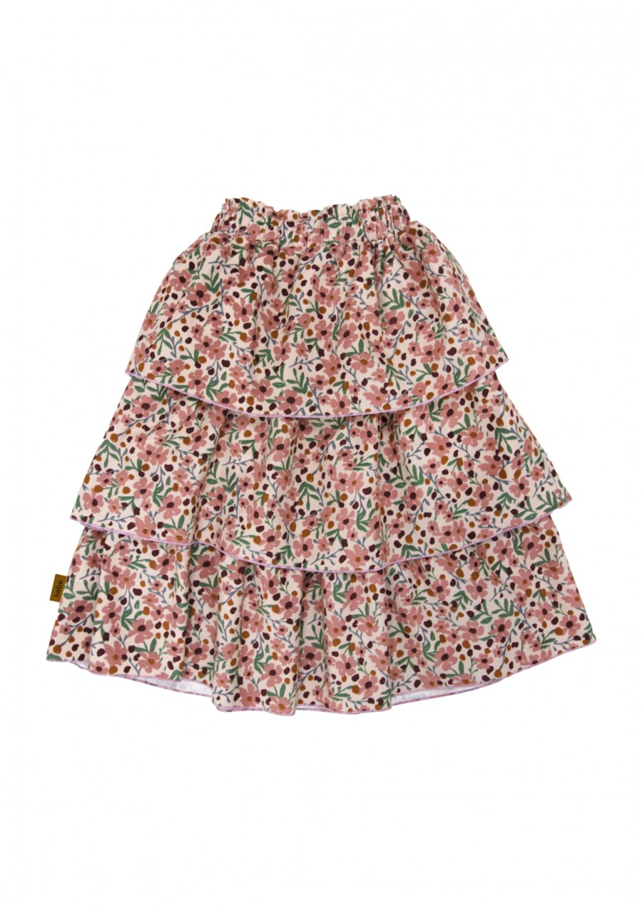 Skirt with pink flower print FW23121L