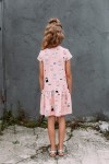 Dress coral with cat print SS19059