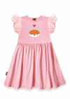 Dress pink with tulle frill and Tuta's fox print 0359_TUT001