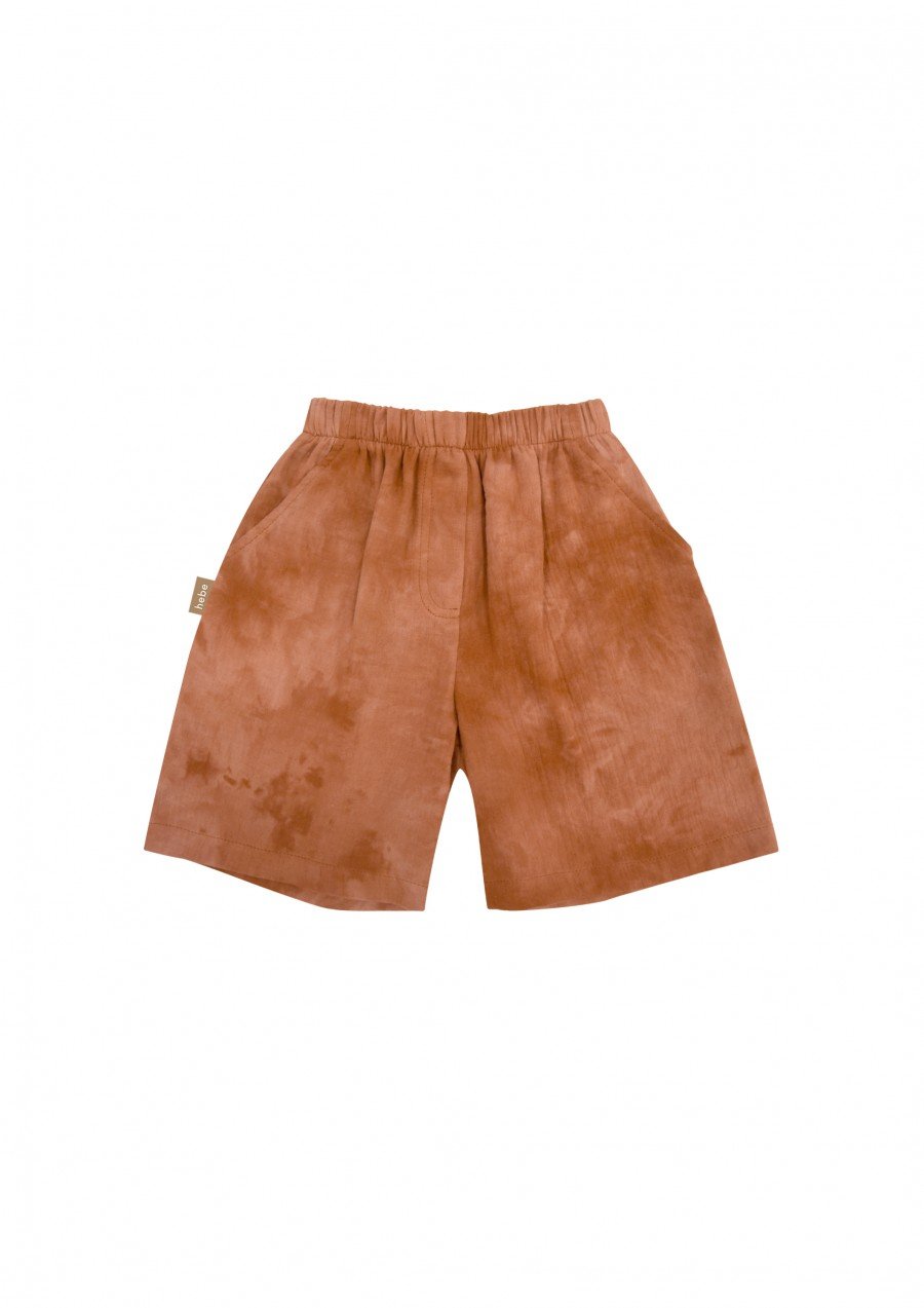 Shorts brown tie-dye muslin for boy SS23090