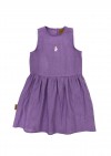 Dress linen violet with embroidery SS24122L