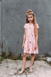 Dress coral with cat print SS19059