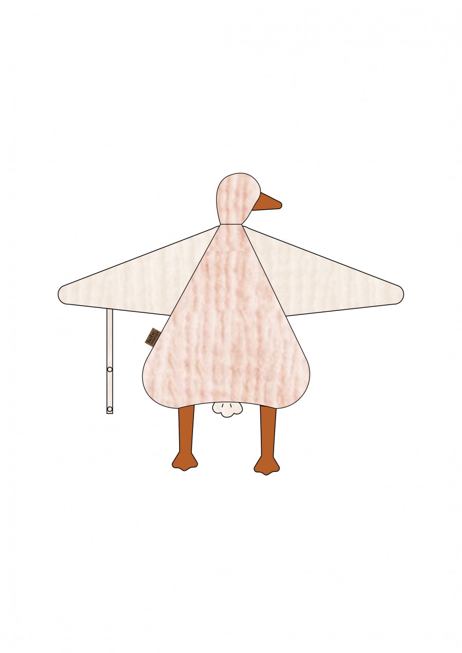 Cuddle cloth pink goose with a string for a pacifier, big 0026_S25055