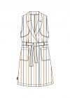 Wrap dress cotton off-white with blue stripes print  and buttons SS24386