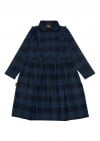 Dress with blue checks and ruffle FW23082L