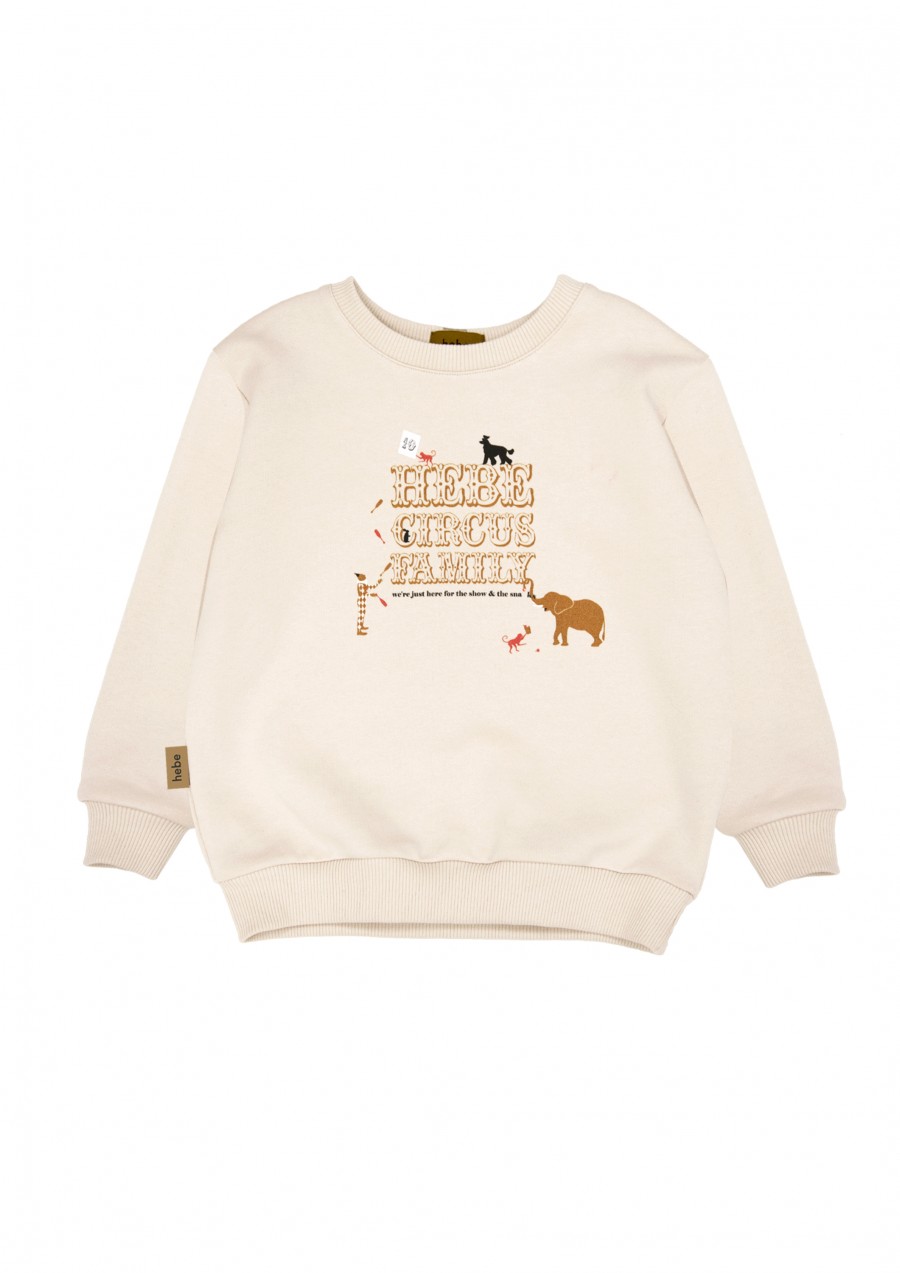 Sweatshirt beige with circus family print FW23125L