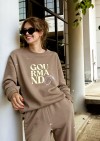 Sweater brown with GOURMANDE print for adults KLA24030