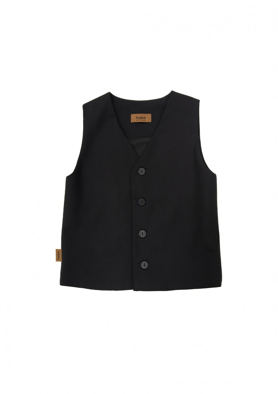 Vest black wool FW23294