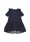 Dress dark blue with frill and ruffle FW20177L