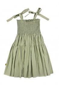 Dress dotted green with straps for female