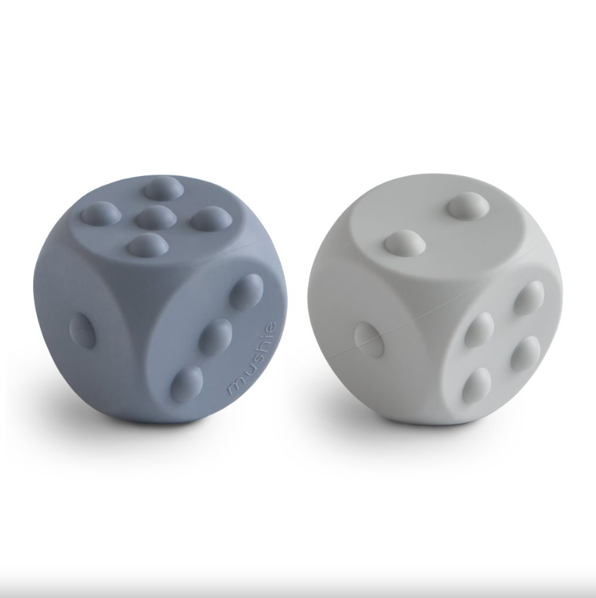 Mushie Dice Press Toy 2-Pack- Tradewinds/Stone 100216