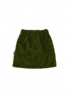 Warm faux fur skirt dark green FW21459