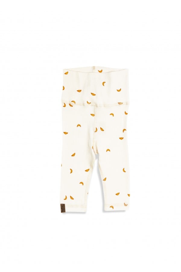 Rib leggings with all-over small croissant print 0156_F25226