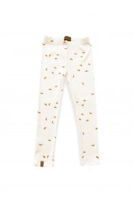 Rib leggings with all-over croissant print